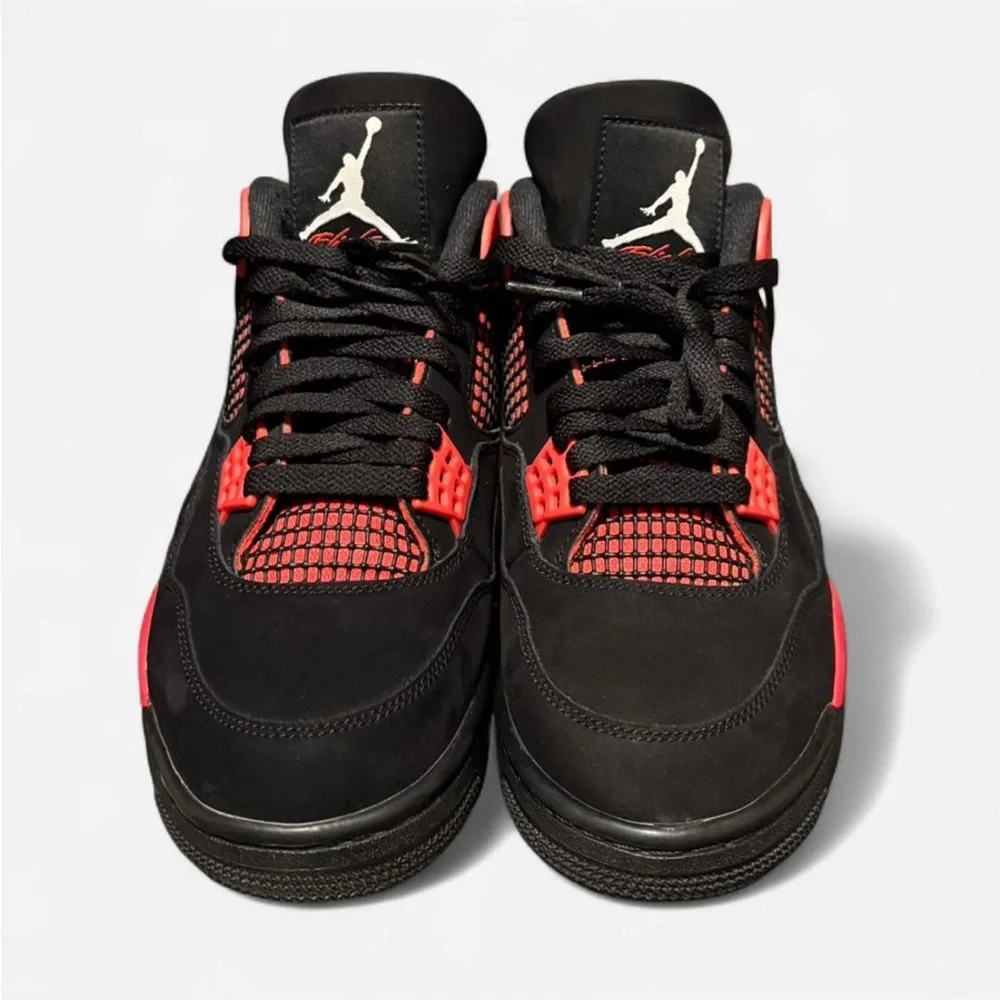 Authentic ‘Red Thunder’ Jordan 4 retro. size 9 men’s *Like New* w/box. - Picture 3 of 8